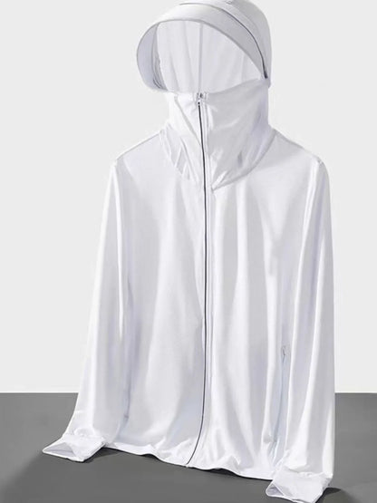 Men's Plus Size Hooded Performance Jacket with Face Shield