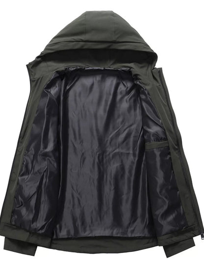 Men's Plus Size Hooded Windproof Casual Jacket