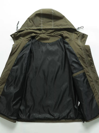 Men's Plus Size Hooded Windproof Outdoor Jacket