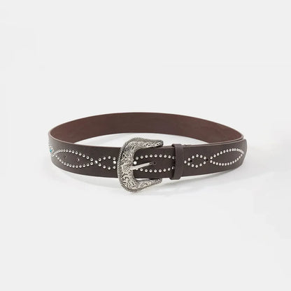 PU Leather Rhinestone Belt
