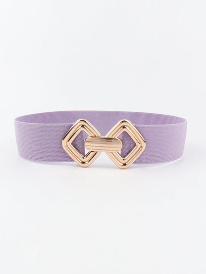 Geometric Buckle Elastic Wide Belt