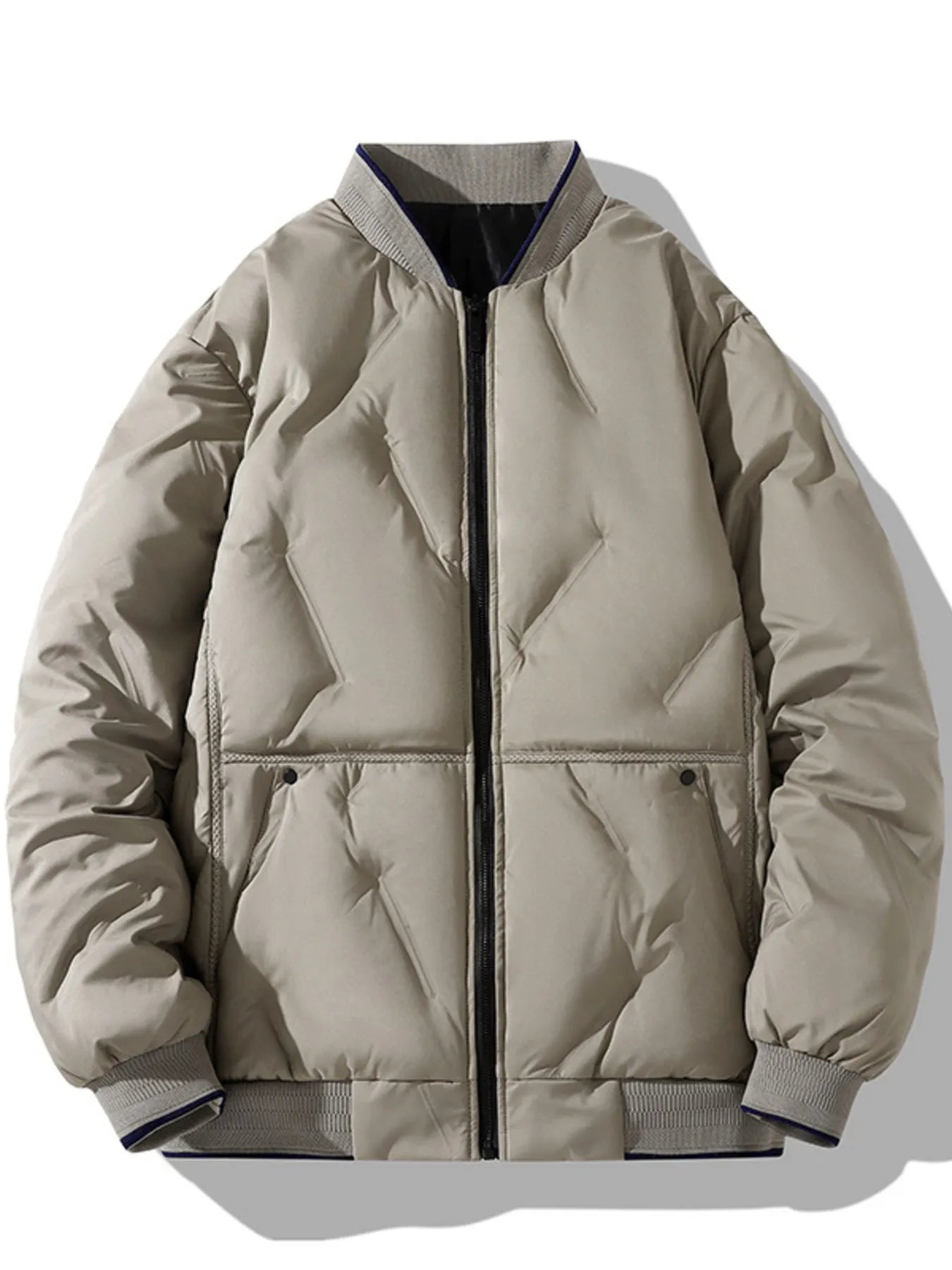 Men's Plus Size Quilted Zip Up Jacket