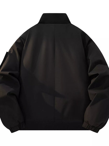 Men's Plus Size Casual Stand Collar Lightweight Bomber Jacket