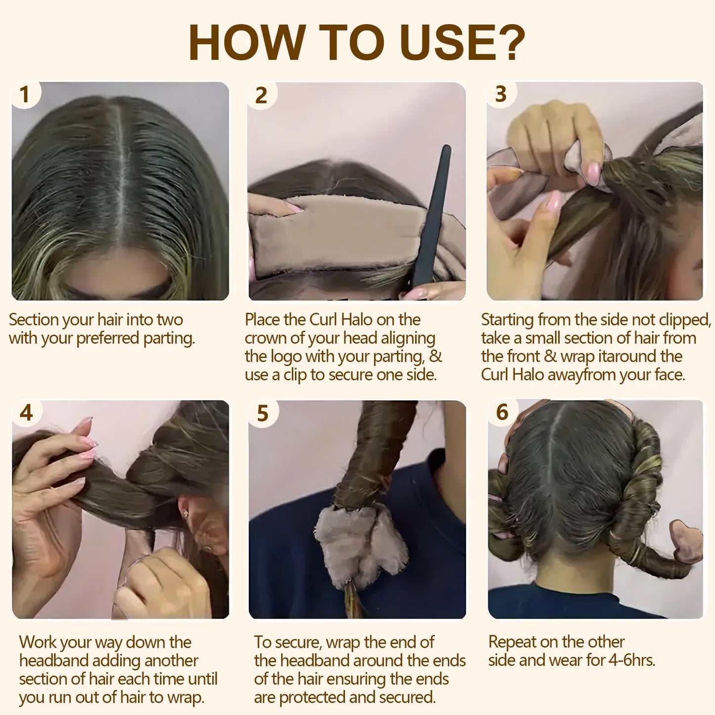 Satin Heatless Hair Curler, Lazy Natural Soft Wave DIY Heatless Curls For Sleep In Overnight, For All Hair Types - Light Brown