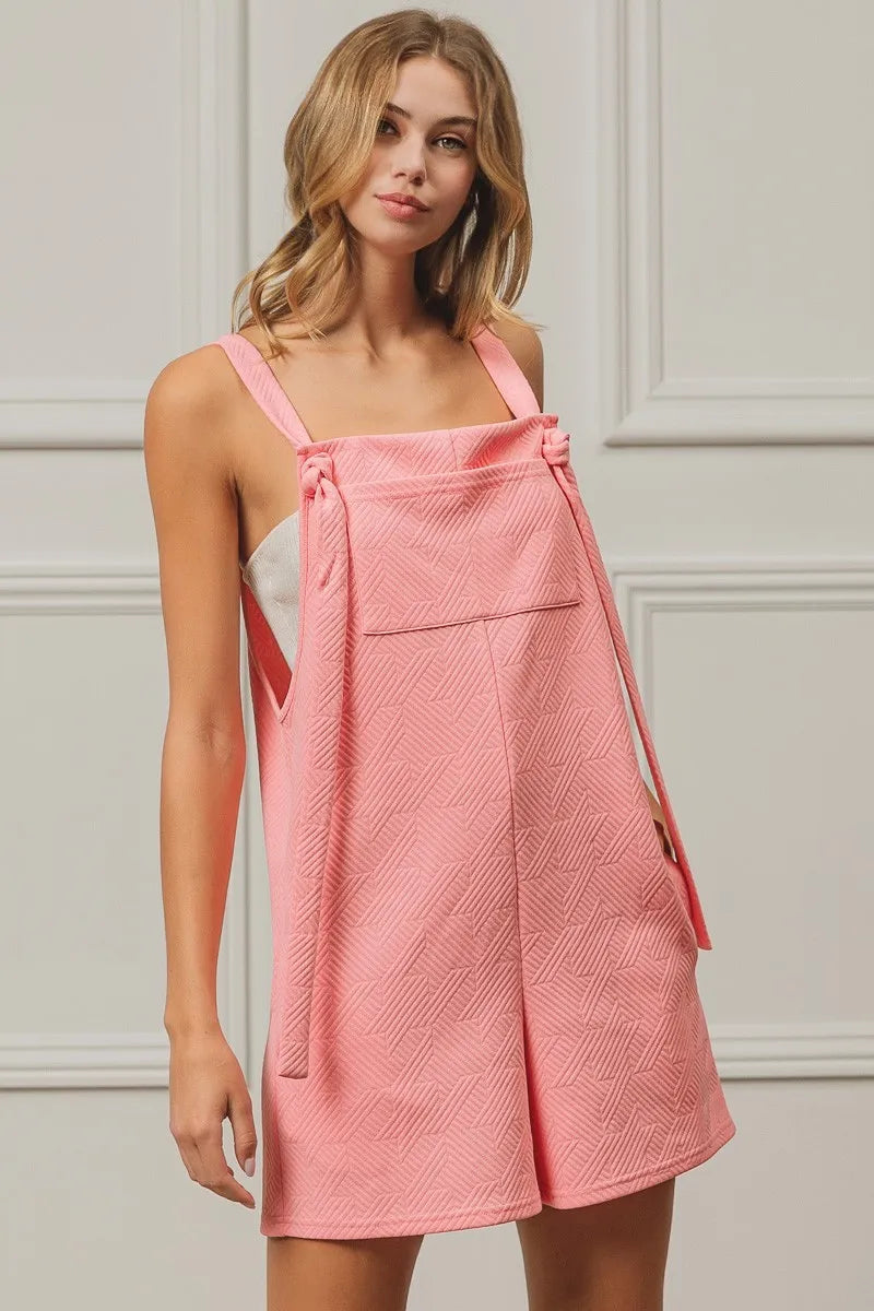 BiBi Texured Jacquard Romper with Side Pockets