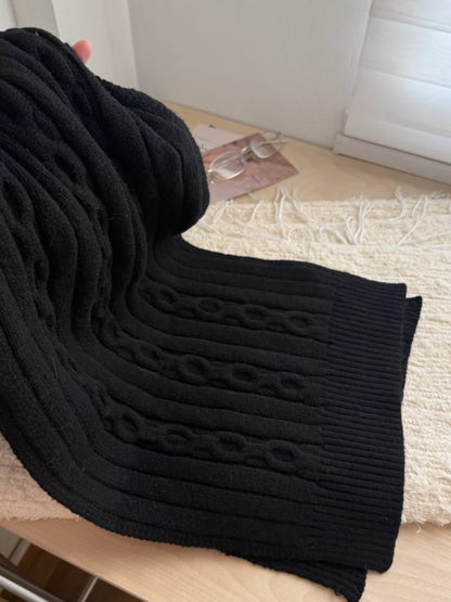 Textured Knit Winter Scarf