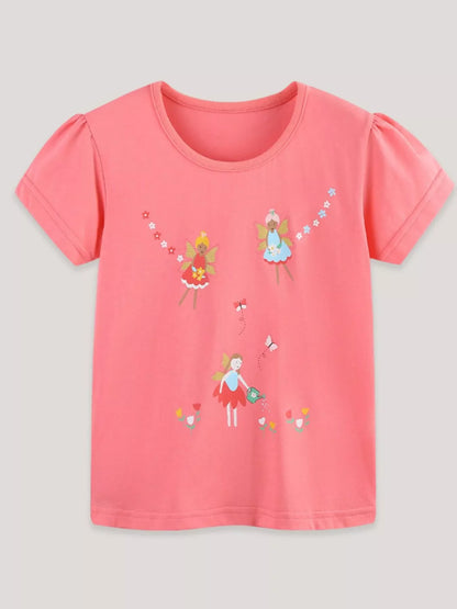 Children's Fairy Print Short Sleeve T-Shirt