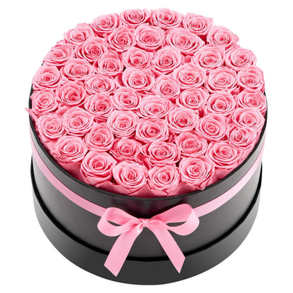 Forever Flowers, 50 Preserved Roses In A Box, Eternal Flowers Immortal Bouquet Birthday Present For Delivery Prime Women Her Wife Mothers, Anniversary, Valentine's Day,Christmas, Sweet Pink
