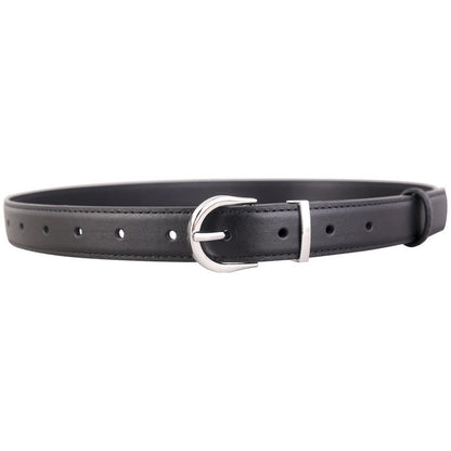 Silver Buckle Leather Belt