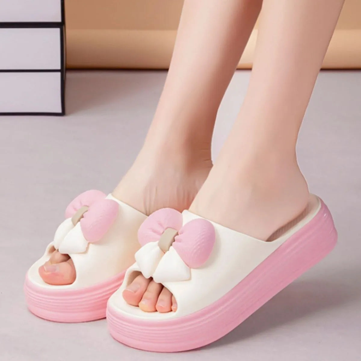 Open Toe Platform Slippers