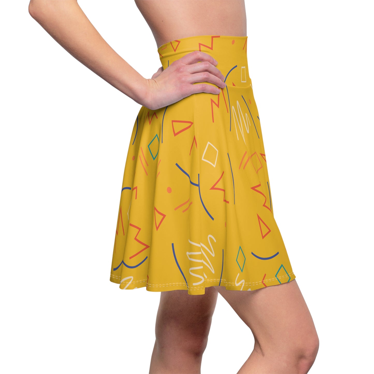 SK-044YL-24 High Waisted Skater Skirt Flared Skirt Plus Size Women's Skirt