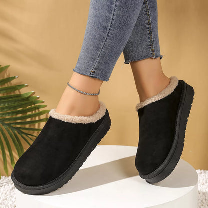 Plush Lined Round Toe Slippers
