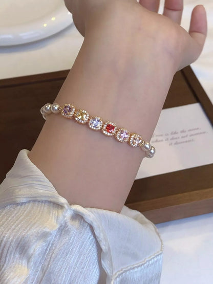 Pearl & Zircon Adjustable Bracelet