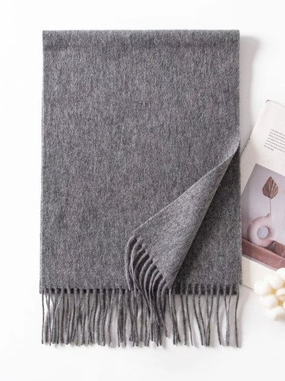 Solid Color Fringe Scarf