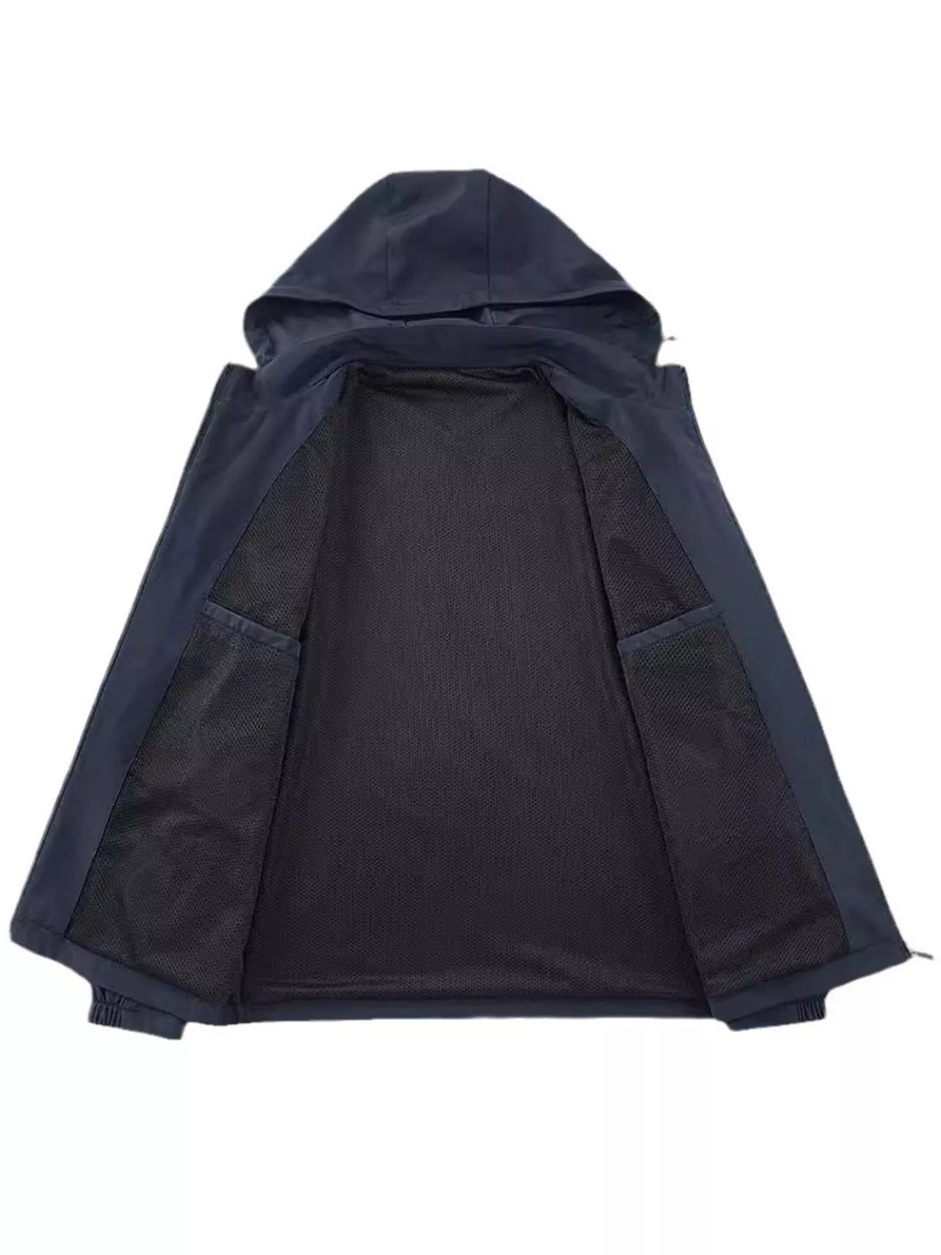 Men's Plus Size Zip Up Long Sleeve Hooded Jacket