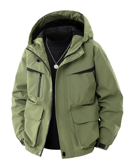 Men's Full Size Zip Up Long Sleeve Hooded Jacket Plus Size