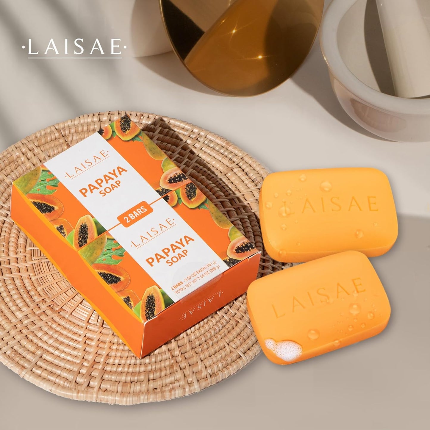 LAISAE Papaya Brightening Soap (2 Bars)