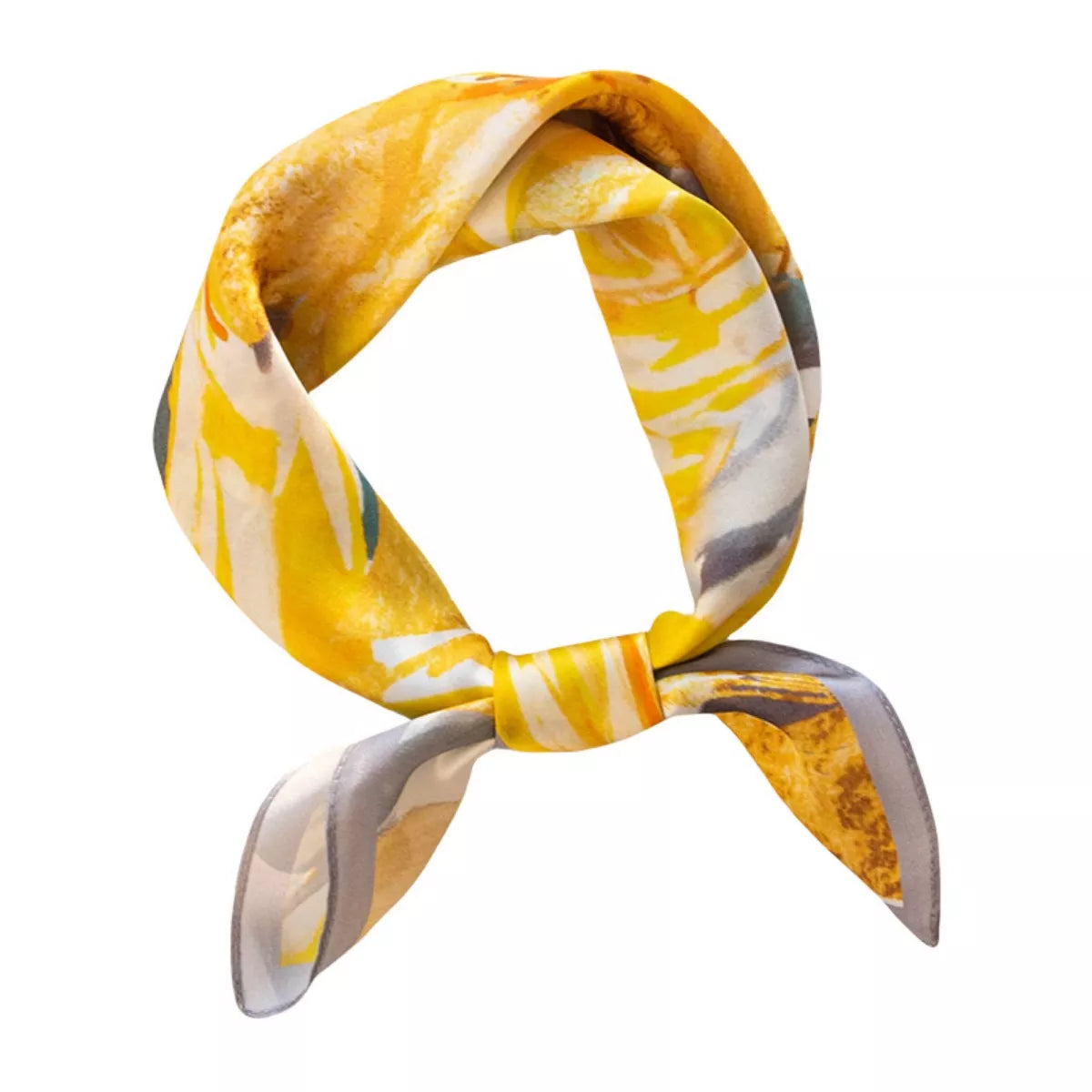 Floral Print Silk Square Scarf