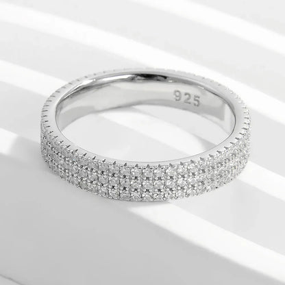 Inlaid Zircon 925 Sterling Silver Ring