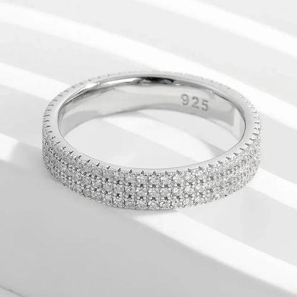 Inlaid Zircon 925 Sterling Silver Ring