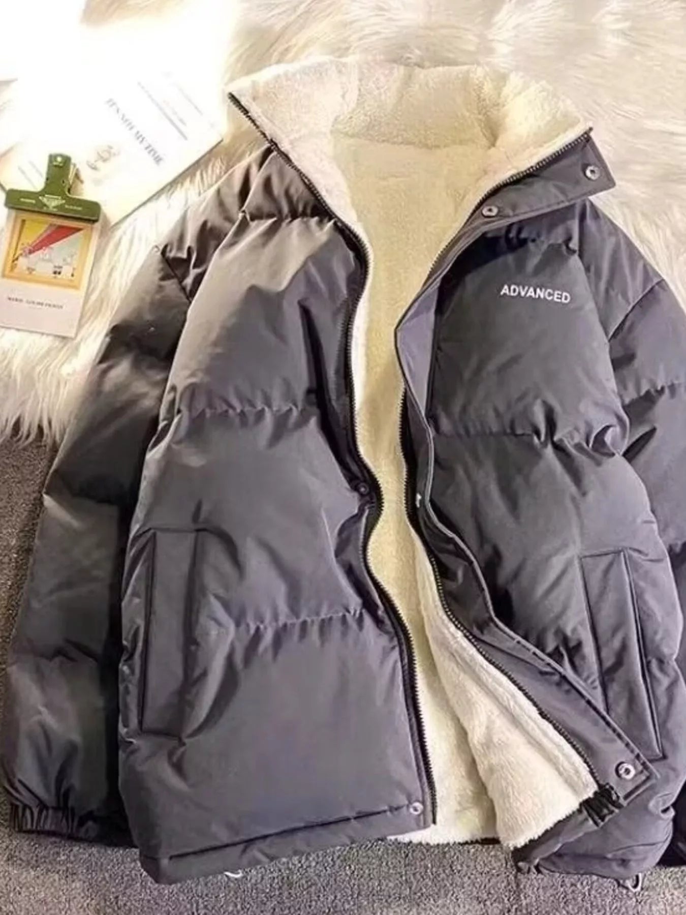 Men's Plus Size Zip Up Padded Winter Coat