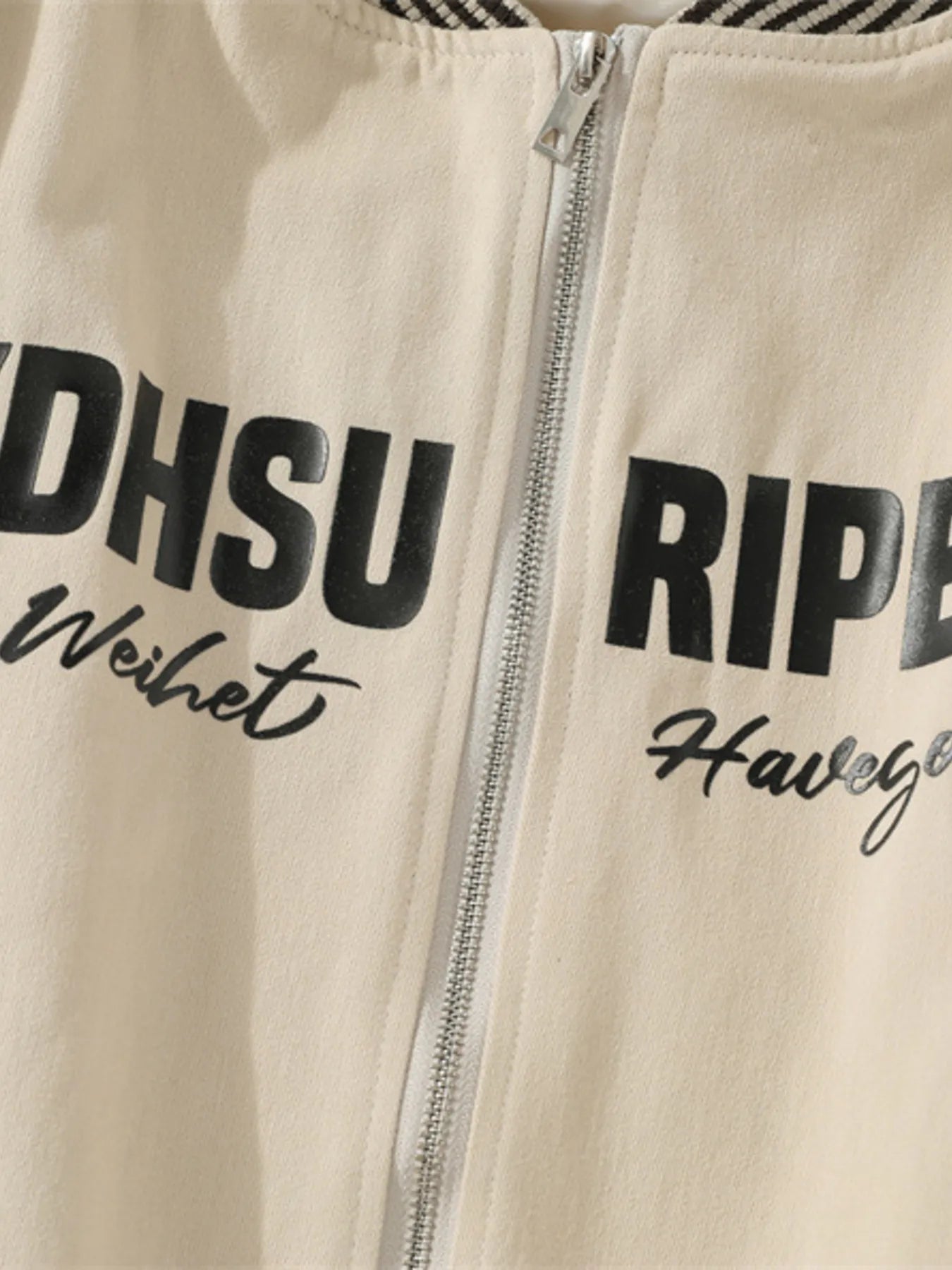 Men's Striped Hem Zip Up Jacket
