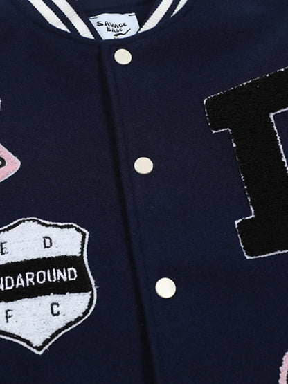 Men's Baseball Bomber Jacket with Patches