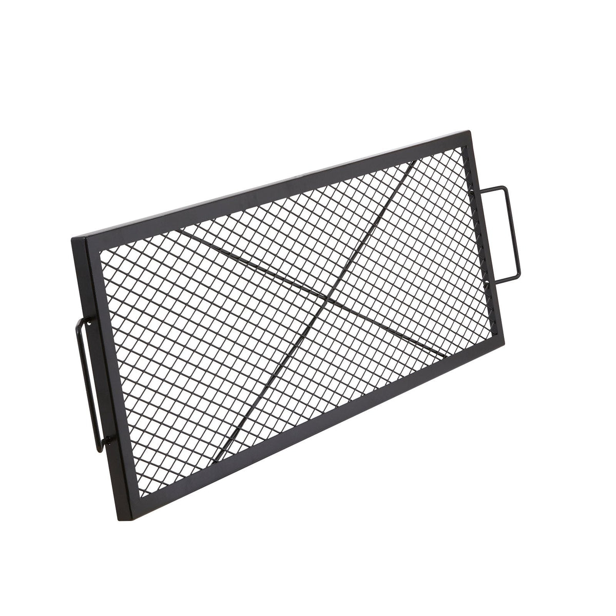 VEVOR X-Marks Fire Pit Grill Grate, Rectangle Cooking Grate, Heavy Duty Steel Campfire BBQ Grill Grid With Handle & Support X Wire, Portable Camping Cookware For Outside Party Gathering, 44 Inch Black