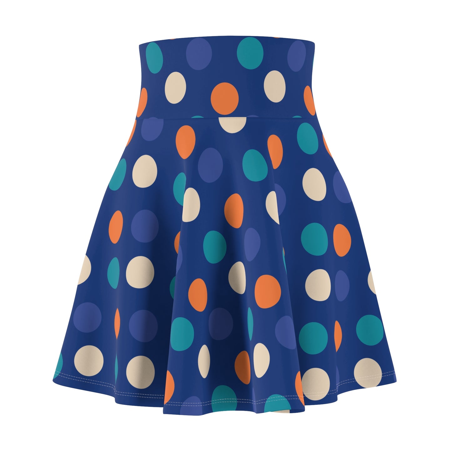 SK-042BL-24 High Waisted Skater Skirt Flared Skirt Plus Size Women's Skirt