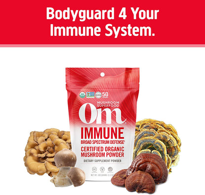 Om Mushroom Superfood Immune Blend, Mushroom Powder Supplement, 3.5 Oz.