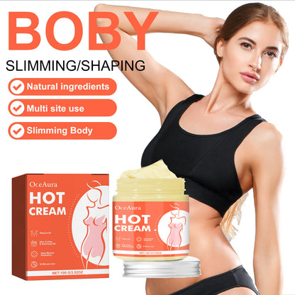 OceAura Body Care Cream Nourishes The Skin On The Arms And Body, Highlighting The Curves Of The Figure. Daily Care Massage Cream