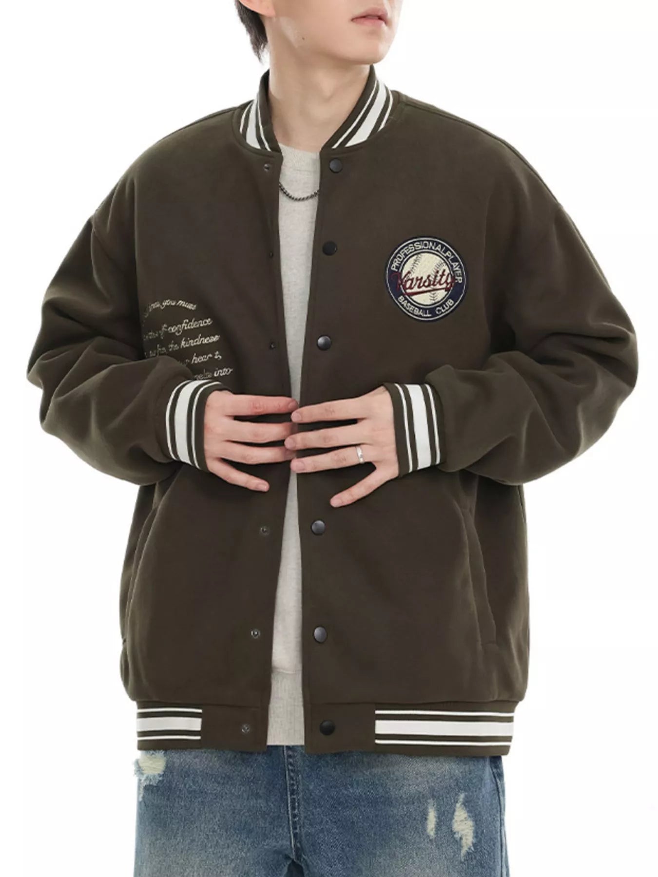 Men's Plus Size Snap Down Dropped Shoulder Jacket