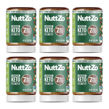 Nuttzo Keto Chocolate Crunchy Natural Spread (6 x 12 Oz)