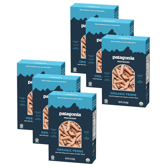 Patagonia Provisions - Organic Penne Rigate Pasta, 12 oz (Pack of 6) - USA Made