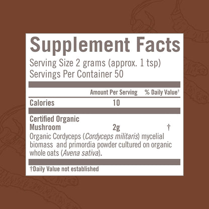 Om Mushroom Superfood Organic Cordyceps Mushroom Powder, 3.5 Oz