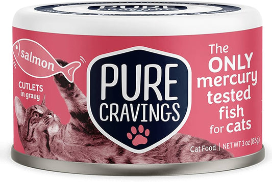 Pure Cravings - Salmon Cutlets in Gravy, 3 oz (Pack of 12) - Grain-Free Wet Food