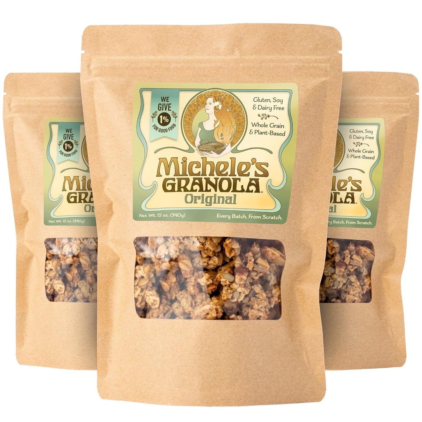 Michele's Granola - Gluten-Free Oat & Nut Granola, 10 oz (Pack of 6) - Healthy Breakfast Cereal