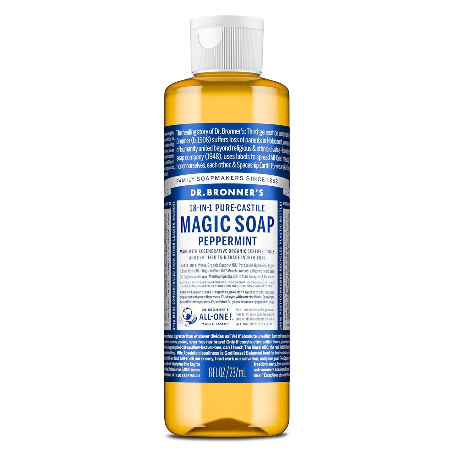 DR. BRONNER'S 18-in-1 Hemp Peppermint Pure-Castile Soap