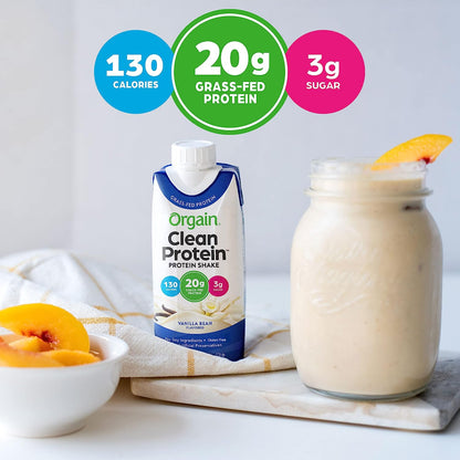 Orgain Organic Protein Vanilla Bean Shakes - 11 Fl Oz (12-Pack)