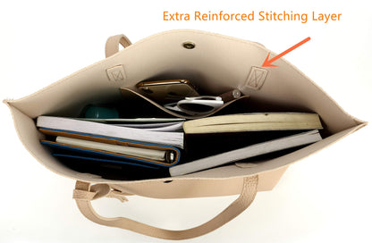 Nodykka Womens Tote Bags Satchel Handbags PU Faux Leather Shoulder Purse Brown