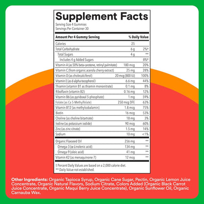 SmartyPants Kids Organic Multivitamin Gummies - 90 Count