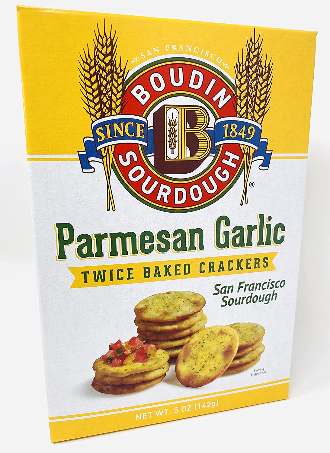 Boudin Sourdough Crackers - Parmesan Garlic - 5 Oz, Case Of 12