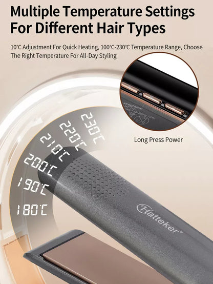 Curling and Straightening Hair Iron with Temperature Control