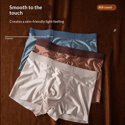 Light Luxury Satin Ice Silk High-End  Silk Antibacterial Mens Underwear