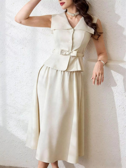 Sleeveless Top and Midi Skirt Set
