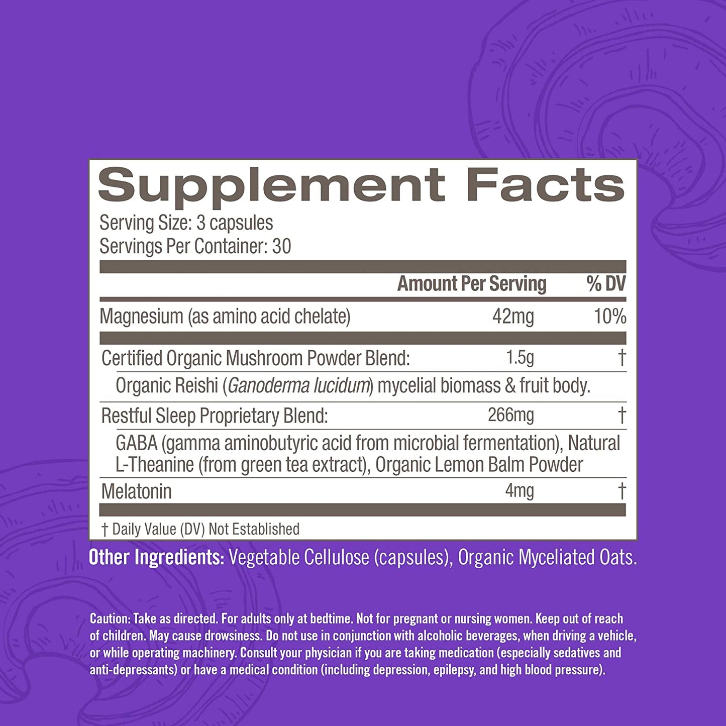 Om Mushroom Superfood Sleep Mushroom Capsules, 90-Count Sleep Support Supplement
