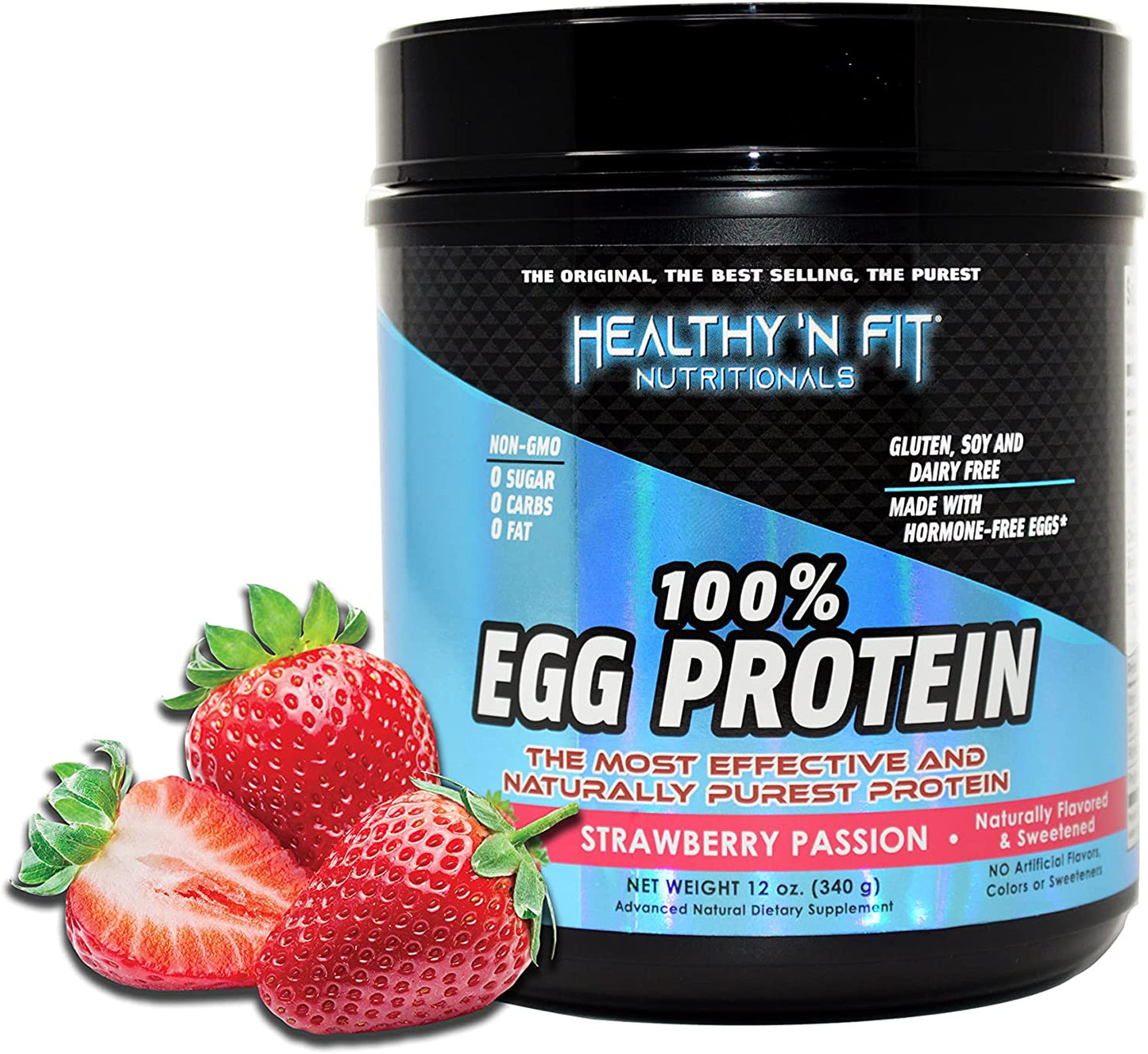 Healthy 'n Fit, 100% Egg Protein, Strawberry Passion, 12 Oz.