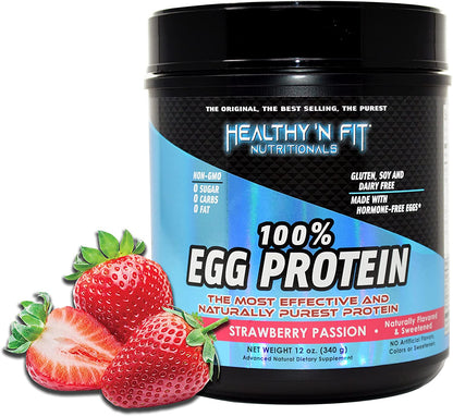 Healthy 'n Fit, 100% Egg Protein, Strawberry Passion, 12 Oz.
