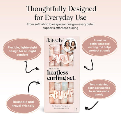 KITSCH Satin Heatless Curling Set