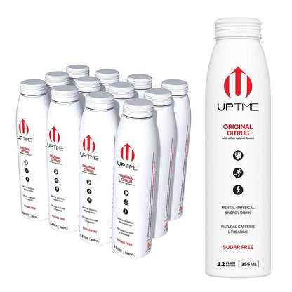 Uptime Energy Drink: Citrus, Sugar Free, Zero Calories (Pack of 12 - 12 Fl Oz)
